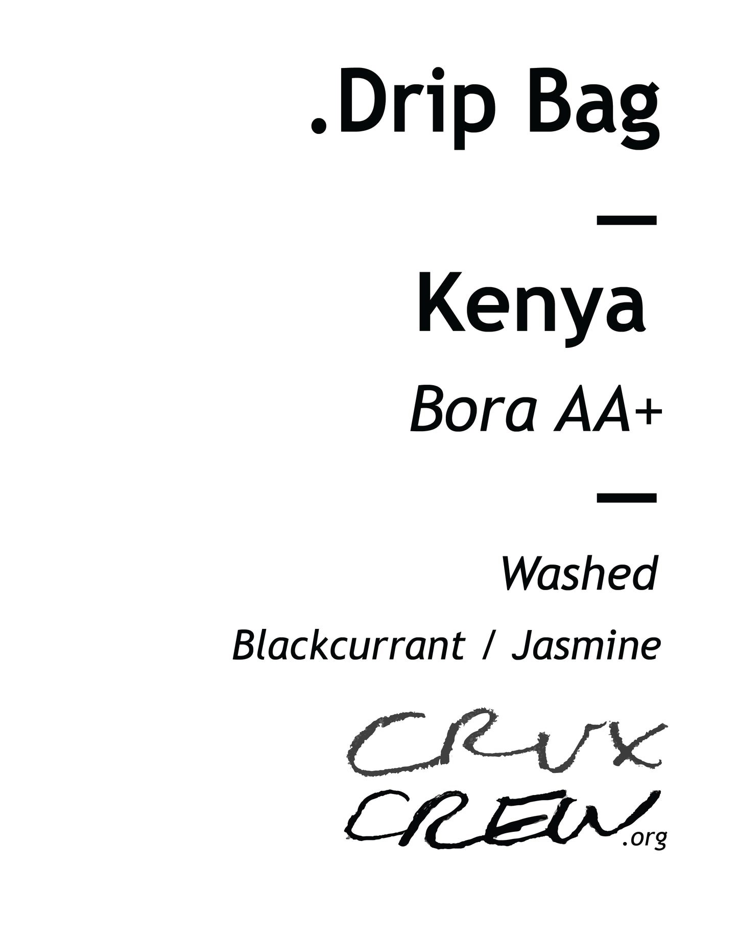 Coffee Drip Bag(s) - Kenya Single Serve Premium Pour Over